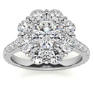 Round Cut Moissanite <b>Ring</b> 925 Sterling <b>Silver</b> White Gold Plated Luxury <b>Solitaire</b> Engagement Wedding Promise Bridal <b>Ring</b> - Product Image 1