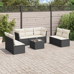Ensemble de canapés de jardin blanc crème et noir - Product Image 1