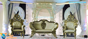 Decoración de Escenario para Boda con Temática Árabe de Quinceañera, Decoración de Boda Marroquí, Diseño de Escenario Blanco, Decoración Elegante para Nikah - Product Image 2