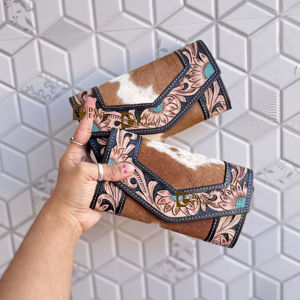 Nueva Cartera de Cuero con Grabado a Mano 2026, Cartera de Cuero Vacuno con Estilo, Cartera de Cuero Occidental Multiusos - Product Image 1