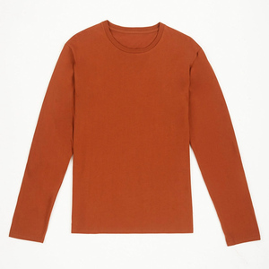 T-shirts unisexes à manches longues en coton de couleur personnalisée, à motif écossais, à séchage rapide, col rond, pour l'été - Product Image 1