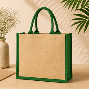 Custom Printed Laminated Jute Tote <b>Bag</b> Eco Friendly Reusable Shopping Gift <b>Bag</b> with <b>Long</b> Handles 35x30x15cm - Product Image 6