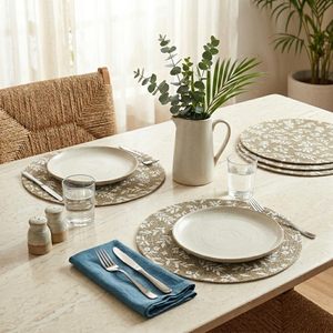 Sets de table perlés de luxe faits à la main avec broderies complexes pour la table à manger, la décoration intérieure et la décoration de table pour événements de mariage - Product Image 4