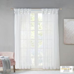Coppia di Twist Tab Voile tende da finestra eleganti mantovane per l'arredamento della casa - Product Image 2