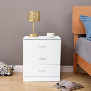 FCH Modern Simple White Dresser Chest of Drawers 3 Drawer Unit with Universal Design for Family Room Bedroom or Living Room - Product Image 1