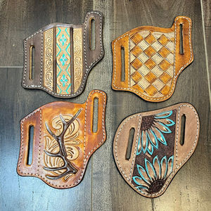 Hot-Selling Wholesale 2025 RTS Hand <b>Tooled</b> <b>Leather</b> Knife Sheath for <b>Belts</b> Premium Quality Luxury Genuine <b>Leather</b> Knife Covers - Product Image 4