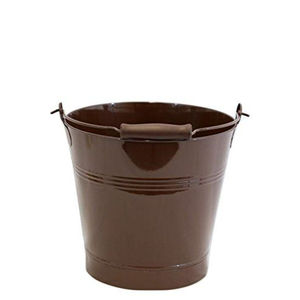 Dark Green Powder Coated Mini Metal Bucket With Brass Handle <b>Small</b> Decorative Tin Pail For Party Garden <b>Planter</b> Serving Chips - Product Image 2