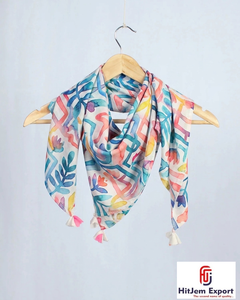 Premium Custom Printed <b>Silk</b> <b>Scarf</b> Soft Lightweight Womens <b>Square</b> Headscarf OEM Textile Manufacturing Supplier - Product Image 1