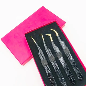 Pince à épiler Laah Volume 90 degrés avec logo personnalisé gratuit, marque privée, pour sourcils et extensions de cils à pointe en fibre - Product Image 5