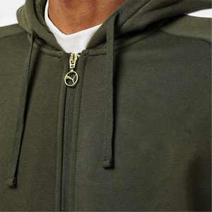 Conjunto de Sudadera con Capucha y Pantalones Deportivos Verde Oliva con Logotipo Personalizado al por Mayor, Sudadera con Cierre Completo para Hombre, Corte Ajustado, Traje Deportivo de Felpa Gruesa de 400 GSM - Product Image 4