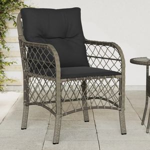 Juego de 2 Sillas de Jardín de Ratán PE Gris con Acero con Recubrimiento en Polvo, Muebles de Exterior Duraderos - Product Image 1