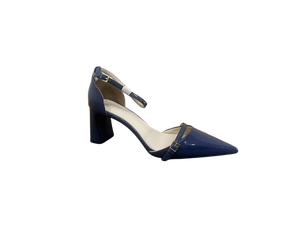 Escarpins slingback en cuir verni à bout carré, talon bloc, bride à boucle, rouges, talons hauts, tendance mode toutes saisons - Product Image 4