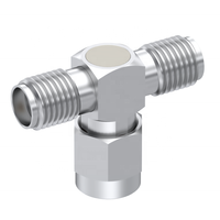 Adaptateur en T à trois voies de type F, femelle vers mâle vers femelle, connecteur répartiteur/coaxial pour câble de télévision par satellite, nickelé
