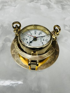 งานฝีมือโบราณ นาฬิกาแขวนผนังทองเหลืองรูปช่องหน้าต่างเรือ ของตกแต่งสไตล์ทะเล (6 นิ้ว) รุ่น BC-007 ทำด้วยมือ พกพาสะดวก - Product Image 3