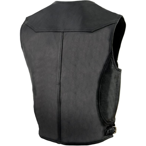 Chaleco de Motociclismo Samroz Sports, de Cuero Genuino, Personalizado, Casual, con Cierre de Cremallera en V, Precios Económicos al por Mayor, Transpirable, para Hombre - Product Image 3