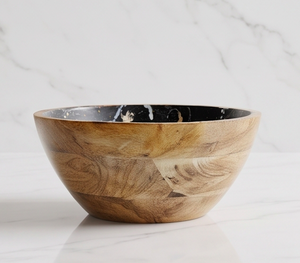 Bol à salade en bois d'acacia avec revêtement émaillé brillant, imprimé, pour une utilisation en cuisine, articles de luxe, qualité alimentaire - Product Image 4