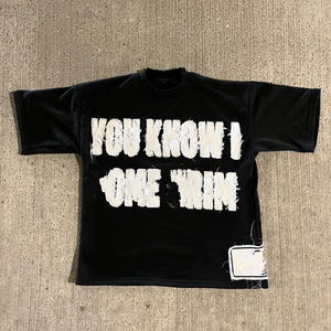 T-shirt à manches courtes en coton 100% avec patch brodé pour homme, style streetwear - Product Image 3