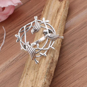 Anillo de Plata de Ley 925 Vintage con Engaste de Bisel, Diseño de Pájaro, Hecho a Mano, Estilo Antiguo, Joyería de Fiesta para Mujer - Product Image 4