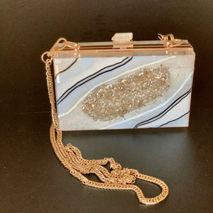 Handmade Animal Baby Gold resin Clutch Purse Flower Decoration Pattern <b>Collection</b> <b>Box</b> Clutch Bag for Craft Use - Product Image 1