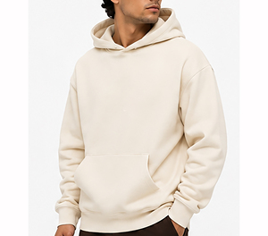 Sweat-shirt à capuche de luxe noir pour homme, coupe oversize, en coton épais, style streetwear hiver, chaud et tendance - Product Image 3