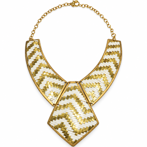 Collar de latón dorado antiguo con capas, diseño floral calado, joyería tribal llamativa, suministro al por mayor - Product Image 4