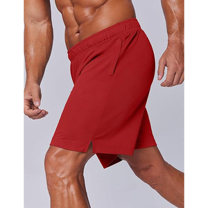 Pantalones Cortos Deportivos Rojos de Secado Rápido con Cintura Ajustable con Cordón y Bolsillos, Estilo Bermuda, Casual y Deportivo - Product Image 4
