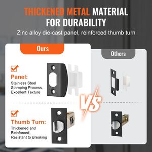 Juego de Manijas Arqueadas Dobles para Puerta, Color Negro Mate, Reversibles, de Alta Resistencia, para Puertas Delanteras - Product Image 3