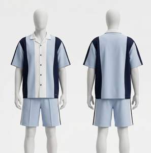 Conjunto de Ropa Vintage de Verano Personalizada para Hombre, Camiseta con Pantalones Cortos a Juego, Camiseta y Pantalones Cortos con Estampado Deslavado al Sol - Product Image 4