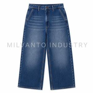 Jeans en denim 100% coton pour homme, coupe ample, jambe large, taille mi-haute, personnalisés |   Pantalon décontracté vintage streetwear hip-hop coupe ample - Product Image 5