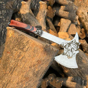 Hacha Decorativa de Estilo Nórdico de Grado Industrial con Cabeza de Acero Grabada y Mango de Madera para Camping, Supervivencia y Colección - Product Image 3