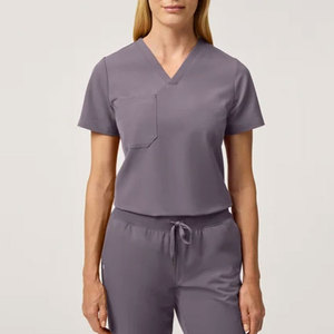 Nouvelle conception de tenue d'infirmière unisexe, design personnalisé, vêtements de haute qualité, vêtements de mode, hauts de blouse à deux poches, tissu jersey, hôpital - Product Image 1