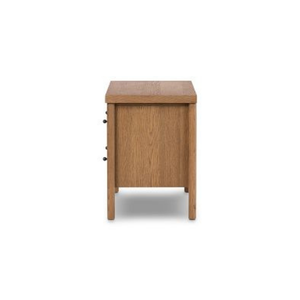 Modern Nightstand with 2 <b>Drawers</b> Made of Solid Mahogany Wood High Quality Natural Finish for Apartment & Hotel Bedroom Use - Product Image 3