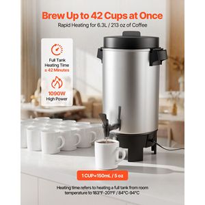 Distributore Automatico di Caffè e Tè Commerciale da 40 Tazze (203oz) 1090W con Erogazione Rapida e Rubinetto Anti-Goccia - Product Image 2