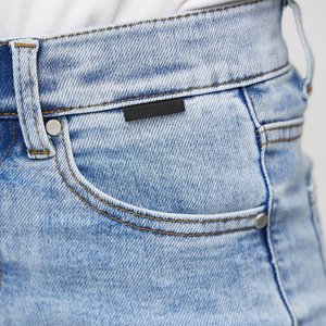 Jeans de Mezclilla para Hombre, Lavado Medio, Corte Casual, Ajustado, Transpirable, Sólido, para Invierno y Verano, Tejido Moderno - Product Image 6