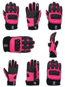 <b>Full</b> Finger Summer Leather Racing Gloves for Motorcycle Motocross-Non-<b>Slip</b> Unisex Black/Blue/Red Buckle Closure - Product Image 3