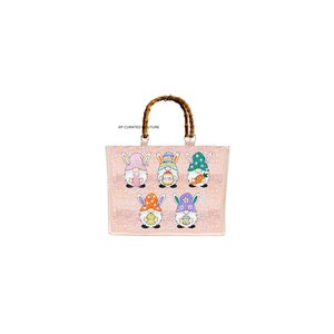 Bolsos Tote Personalizados con Cuentas de Semillas, Diseño de Moda, Asa de Bambú, Estilo Festivo, Bolsos Tote de Pascua, Gran Venta 2026 - Product Image 5