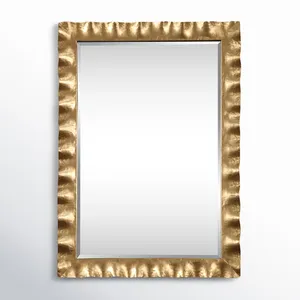Gold Plated <b>Rectangular</b> Wall <b>Mirror</b> With Irregular Frame Glam Home Decor Entryway Accent <b>Mirror</b> - Product Image 5