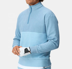 Sudadera con capucha y cremallera de 1/4 para hombre, personalizada con logo, de alta calidad, bordada, informal, de forro polar - Product Image 5