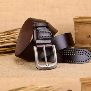 Nouvelle ceinture en cuir de vachette véritable pour homme, style luxe, avec boucle en alliage, logo personnalisé OEM, ceinture en cuir pour homme - Product Image 6