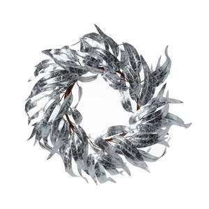 Metal Laurel Wreath <b>Wall</b> Hanging <b>Decor</b> Vintage <b>Leaf</b> Hoop Red Cardinal Christmas Home <b>Wall</b> Art - Product Image 2