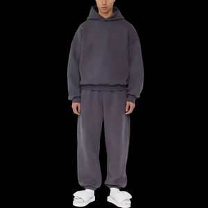 Conjunto de Sudadera y Pantalones Deportivos Personalizados de Doble Cintura, Sudadera con Capucha y Pantalones Deportivos Anchos y Holgados para Hombre - Product Image 5