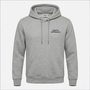 Sweat-shirt à capuche gris pour homme North Approach, coupe classique, en coton French Terry, avec poche avant, décontracté, pour l'automne - Product Image 1