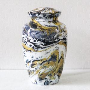 Urne funéraire en aluminium personnalisée la plus vendue, décorative, artisanale, en marbre vert, imprimée, pour le stockage des cendres humaines - Product Image 5