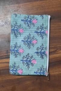 Vintage Quilted Washable Cotton <b>Makeup</b> Pouch Purse with Zipper Floral Rectangle Small Coin Purse Mini Travel <b>Case</b> Assorted Print - Product Image 2