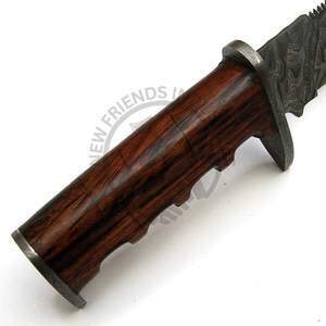 Cuchillo Bowie de Acero de Damasco de 16 Pulgadas, Hecho a Mano, Nuevo, con Mango de Madera de Palisandro, Cuchillo de Caza de Hoja Fija Afilada de Colección - Product Image 5