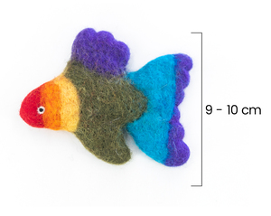 Juguete de Pescado de Fieltro de Lana Hecho a Mano de 9 cm, Colorido, Seguro, Hipoalergénico, para Jugar, Comercio Justo, Ético, Venta al por Mayor - Product Image 3