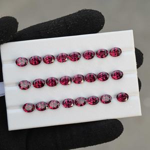 พลอยแกรนเนตอัมบาลไลท์สีชมพูธรรมชาติขนาด 3 มม. 4 มม. รูปทรงวงรีเหลี่ยมเพชรพลอย พลอยแกรนเนตมาลาวีสีม่วงแดง พลอยหลวมจากผู้ผลิตที่ได้รับการรับรอง - Product Image 1