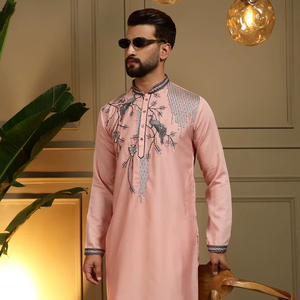 Diseños de Kurta Tradicional de Seda para Hombre, para Eid, Bodas y Fiestas, Colección Salwar Kameez, Ropa Islámica de India y Pakistán - Product Image 1