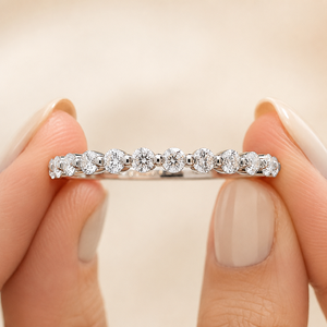 0.55 Carat Round Lab Grown <b>Diamond</b> Floating Bubble Eternity Wedding Band Stackable Bridal <b>Ring</b> 14K 18K Solid Gold Fine Jewelry - Product Image 3