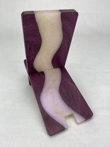 Soporte para teléfono móvil de madera de acacia natural con resina negra, hecho a mano, para escritorio, oficina, mesa, Craftera Exports - Product Image 4